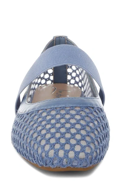 London Rag Nayela Mesh Mary Jane Flat In Blue