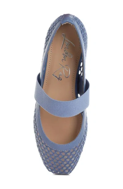London Rag Nayela Mesh Mary Jane Flat In Blue