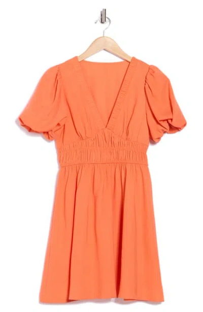 Wishlist Puff Sleeve Dress In Orange