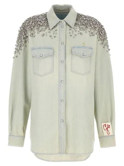 Golden Goose Becca Shirt And Blouse Light Blue In Neutral