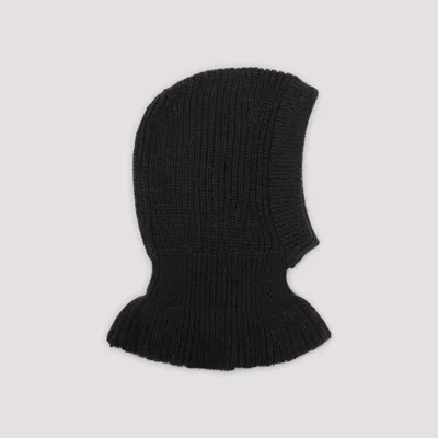 Lemaire Hood Hat Balaclava Design Knitted Ribbed In Black