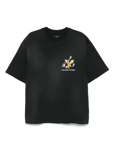 Amiri Eagle Crystal Embellished Oversize Graphic T-shirt In Black