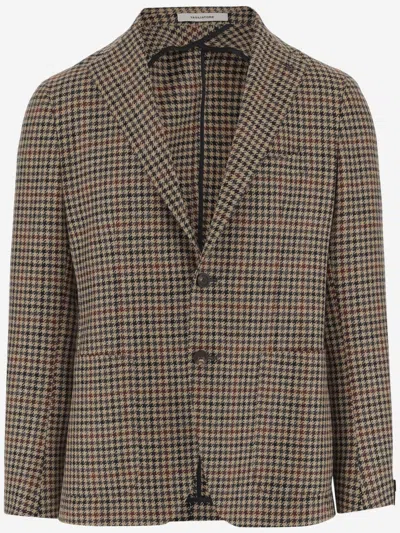 Tagliatore Wool And Cashmere Blend Single-breasted Jacket In Brown