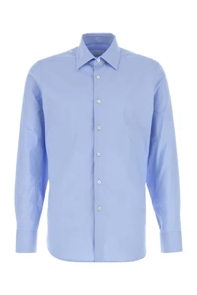 Prada Light Blue Stretch Poplin Shirt