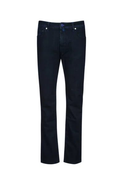 Jacob Cohen Trousers With Belt Loops And Five Pockets In Blue