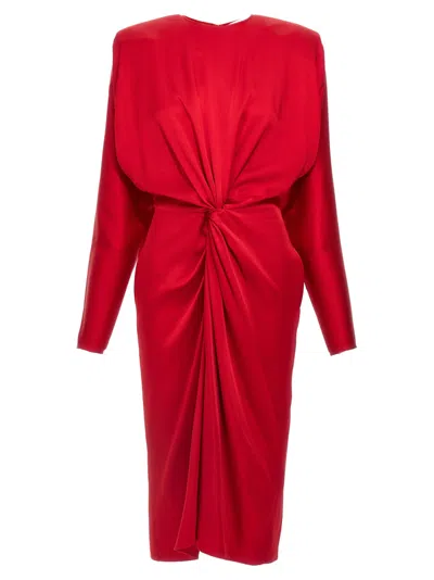 Stella Mccartney Satin Twist Midi Dresses Red