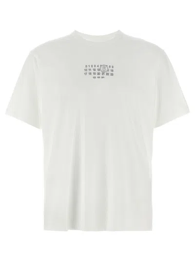 Mm6 Maison Margiela Cotton T-shirt With Number Graphics In White