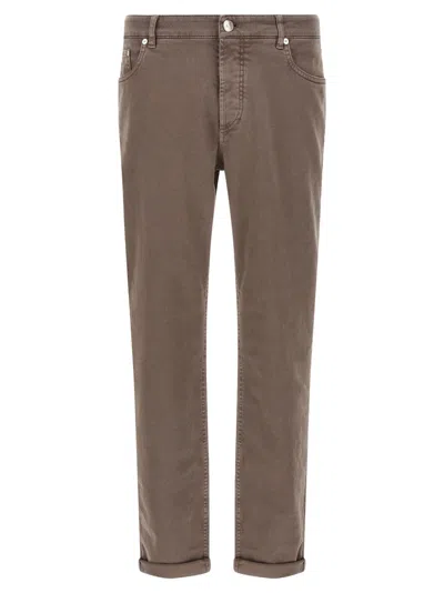 Brunello Cucinelli Garment-dyed Cotton Denim Jeans
