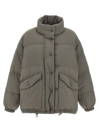 Miu Miu Grey Polyester Down Jacket