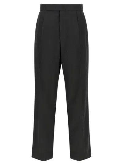 Fear Of God Herringbone Patterned Wool Pants With Relaxed Fit In Black