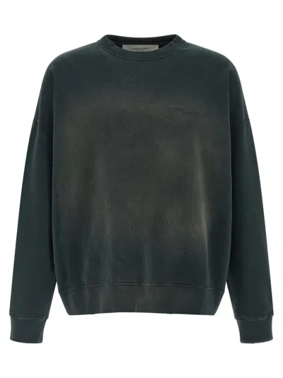 Golden Goose Crew Neck Sweatshirt With A Distressed Effect In Brown