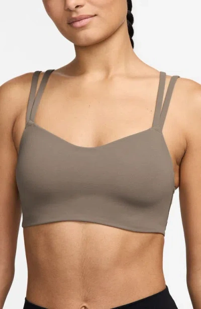 Nike Zenvy Strappy Light-support Padded Sports Bra In Gray
