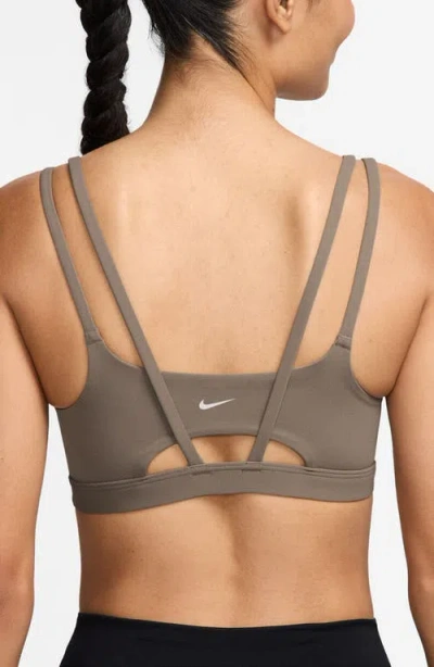 Nike Zenvy Strappy Light-support Padded Sports Bra In Gray