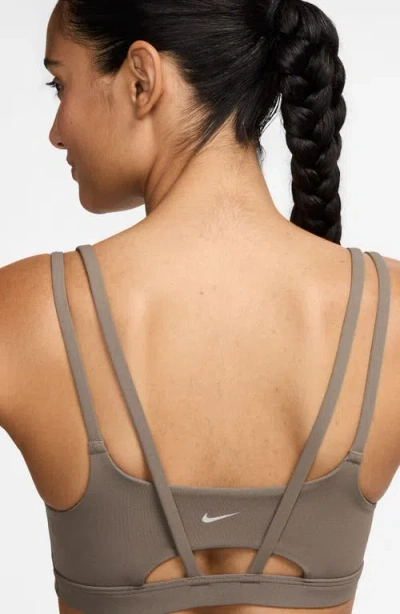 Nike Zenvy Strappy Light-support Padded Sports Bra In Gray