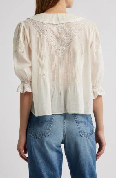 Loveshackfancy Sinora Lace & Ruffle Top In Neutral