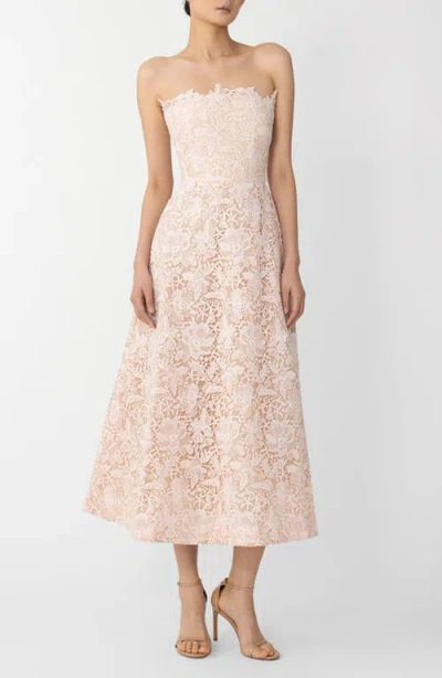 Sau Lee Rosalia Strapless Lace Dress In Pink