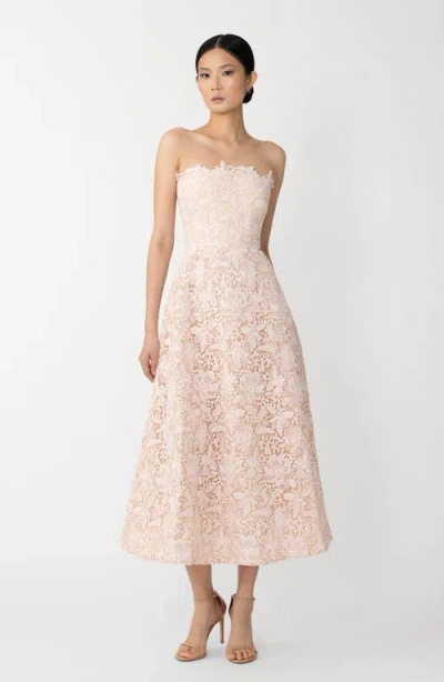 Sau Lee Rosalia Strapless Lace Dress In Pink