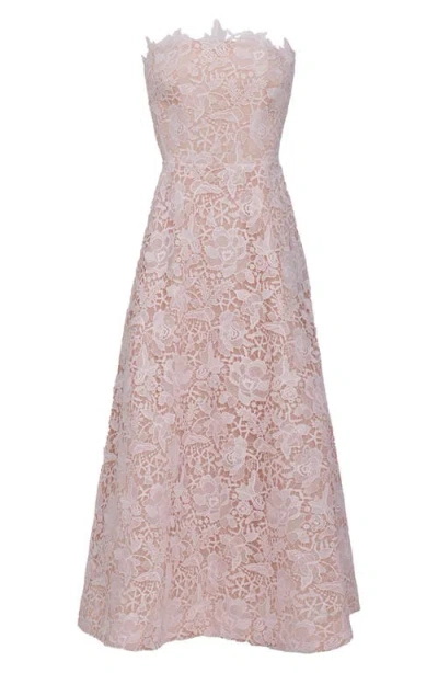 Sau Lee Rosalia Strapless Lace Dress In Pink