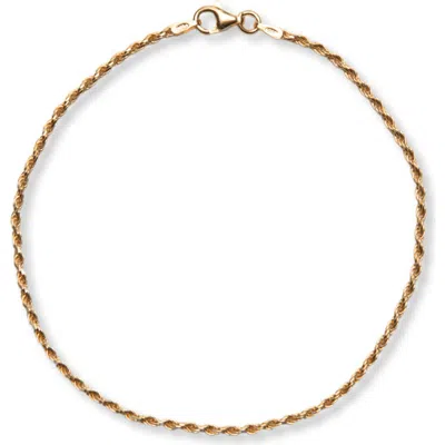 Argento Vivo Sterling Silver 18k Gold Plate Sterling Silver Diamond Cut Anklet
