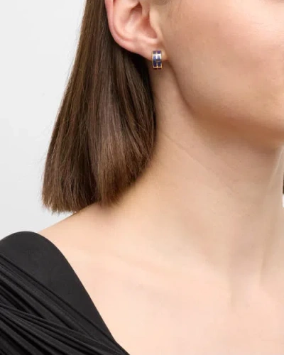 Jan Leslie Dash Huggie Earring Set In Sterling With 18k Gold Overlay