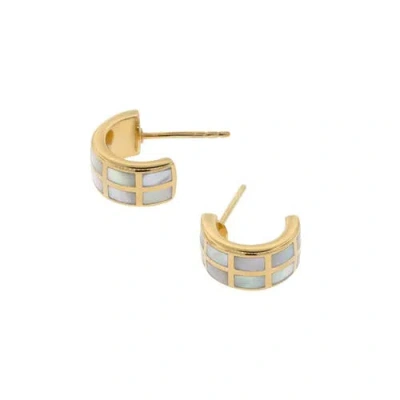 Jan Leslie Dash Huggie Earring Set In Sterling With 18k Gold Overlay