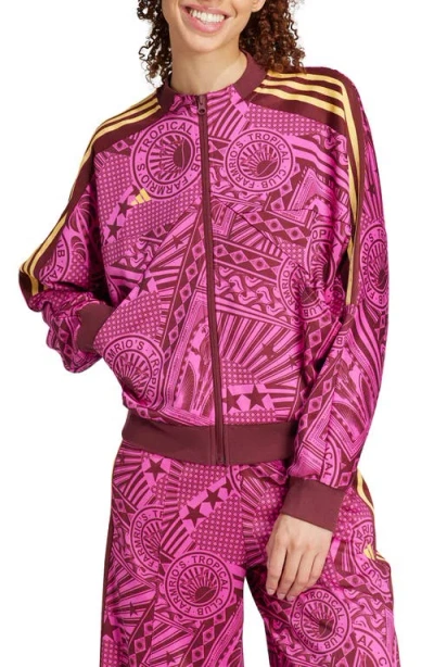 Adidas Originals Adidas X Farm Rio Oasis Night Track Jacket In Pink