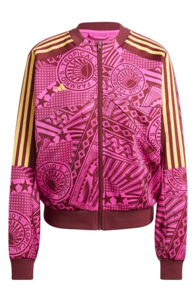 Adidas Originals Adidas X Farm Rio Oasis Night Track Jacket In Pink