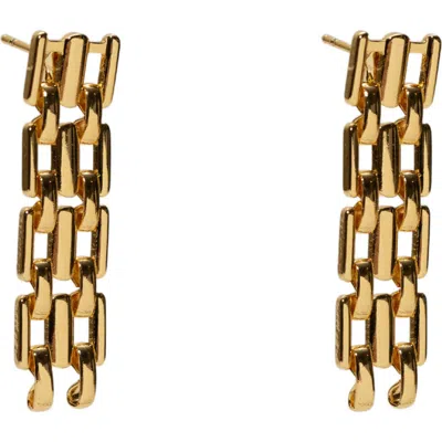 Argento Vivo Sterling Silver Panthera Link Linear Drop Earrings