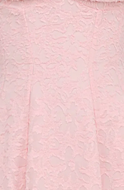 House Of Cb Emma Flutter Sleeve Jacquard Cocktail Dress In Pink