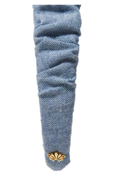 Lele Sadoughi Kelly Ocean Weave Ruched Headband In Blue