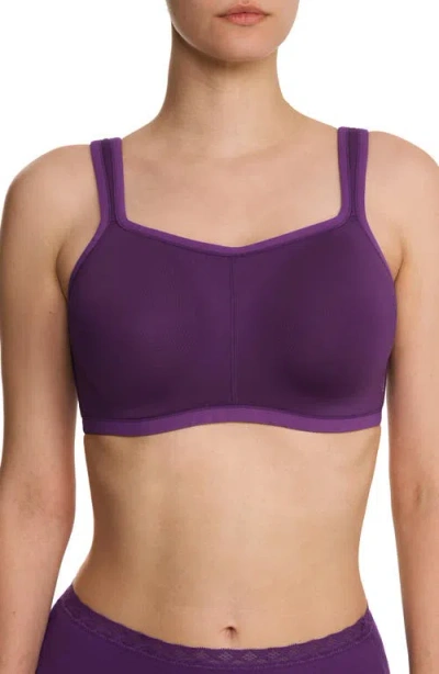 Natori Yogi Convertible Sports Bra In Purple