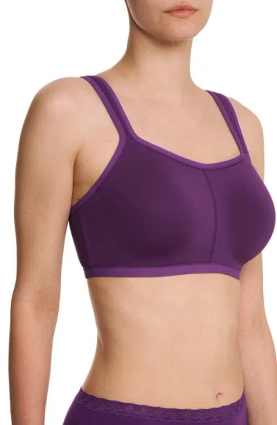 Natori Yogi Convertible Sports Bra In Purple