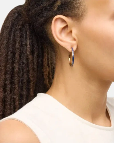 Jan Leslie Dash Hoop Earring Set In Sterling With 18k Gold Overlay