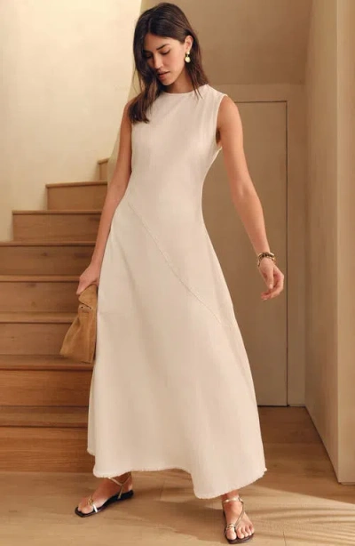 Next Asymmetricc Seam Cotton Blend Denim Maxi Dress