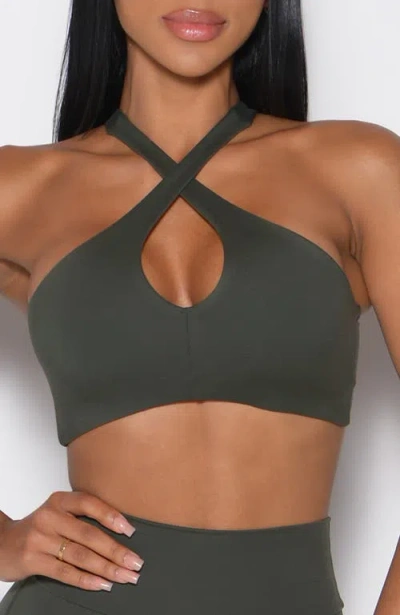 Bombshell Sportswear Cross Over Halter Bra