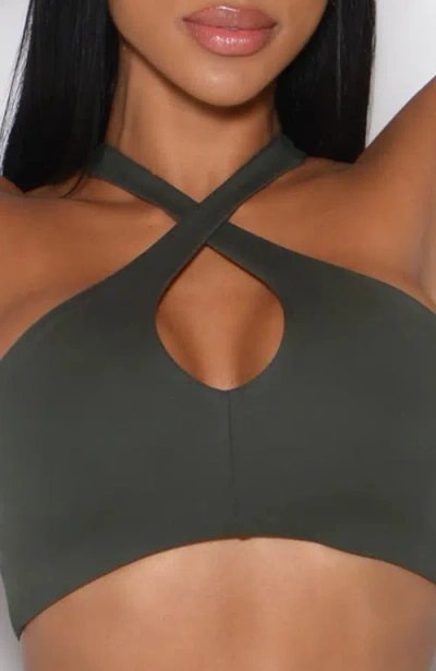 Bombshell Sportswear Cross Over Halter Bra