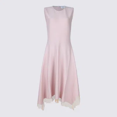 Alexander Mcqueen Lace-trimmed Sleeveless Midi Dress In Pink