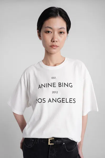 Anine Bing Round Neck Short Sleeve T-shirt In White