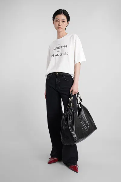 Anine Bing Round Neck Short Sleeve T-shirt In White