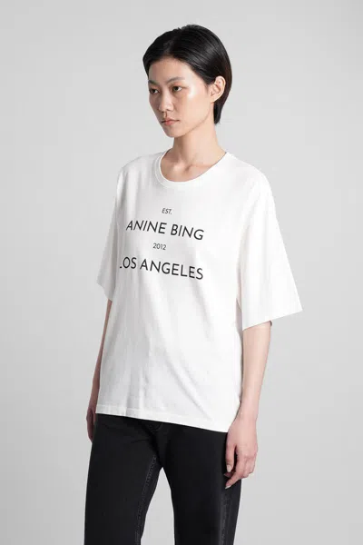 Anine Bing Round Neck Short Sleeve T-shirt In White