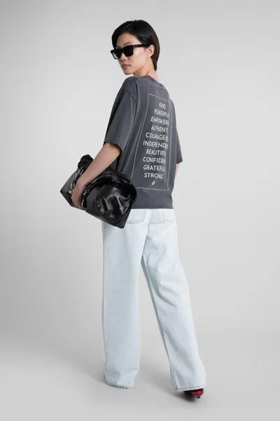 Anine Bing Rudy T-shirt In Black Cotton In Gray