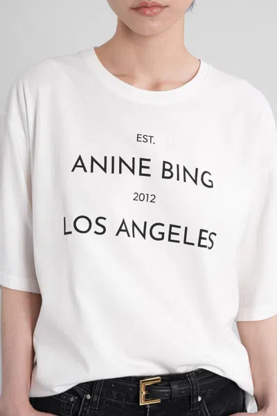 Anine Bing Round Neck Short Sleeve T-shirt In White
