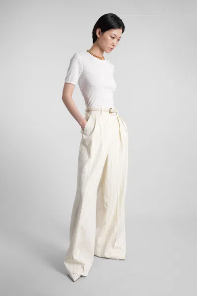 Anine Bing Pia T-shirt In White Polyester In White