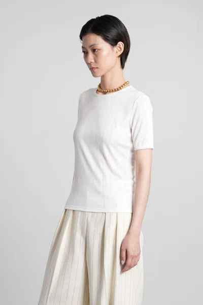 Anine Bing Pia T-shirt In White Polyester In White