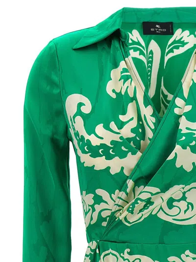 Etro Women Floral Midi Dress In Green