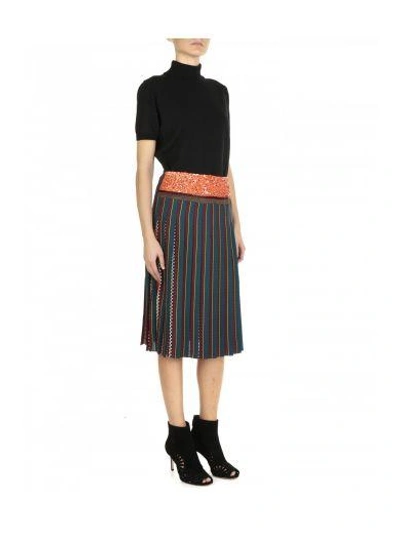 Shop Tory Burch Silk Skirt In Multicolor