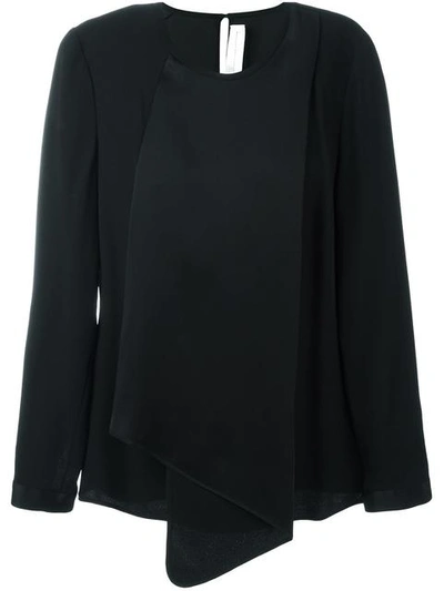 Victoria Victoria Beckham Victoria, Victoria Beckham Satin Back Crepe Folded Top In Black