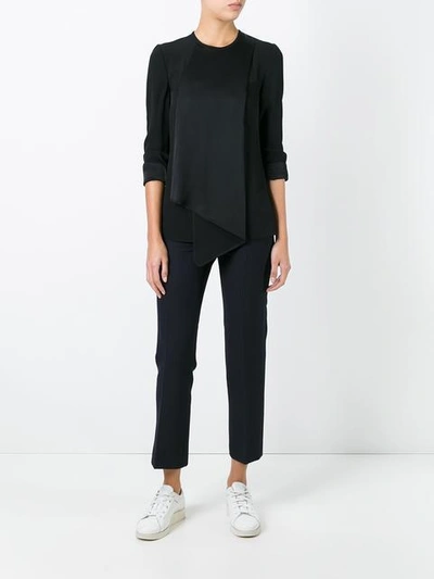 Shop Victoria Victoria Beckham 'double Fold' Blouse In Black