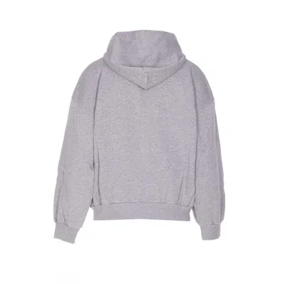 Balenciaga Hooded Cotton Sweatshirt With Kangaroo Pocket In Gray