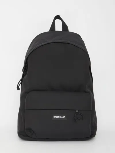 Balenciaga Adjustable Straps Backpack Front Pocket In Black